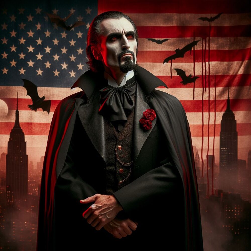 Draculian Hystory X,  american history dracula flag usa