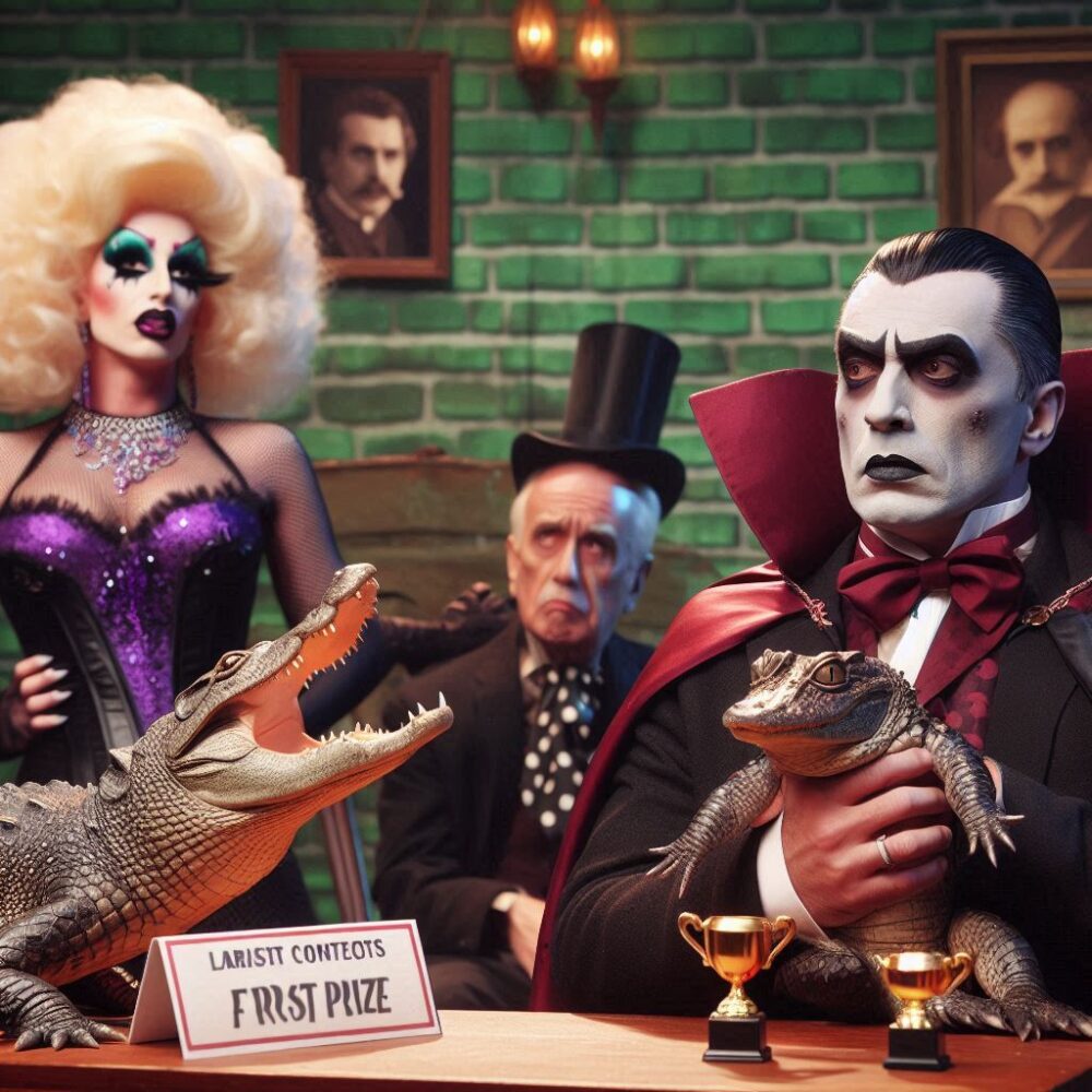 Crocodile contest,  alligator contest dracula drag trophy