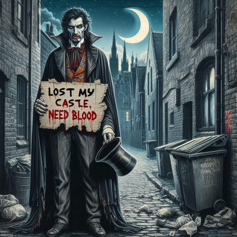 Dracula homeless,  night street