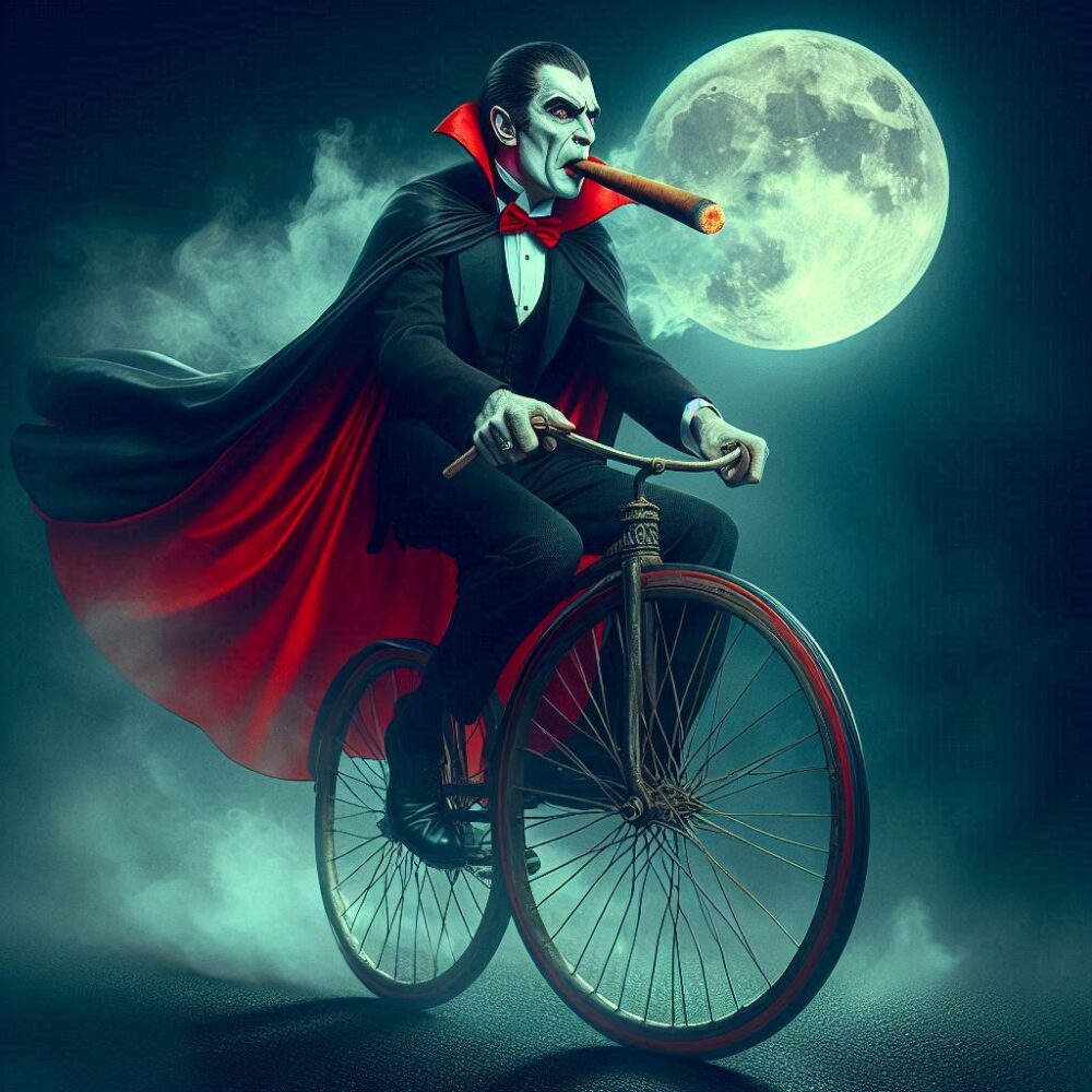 Night smoker,  bike cigar moon night smoke