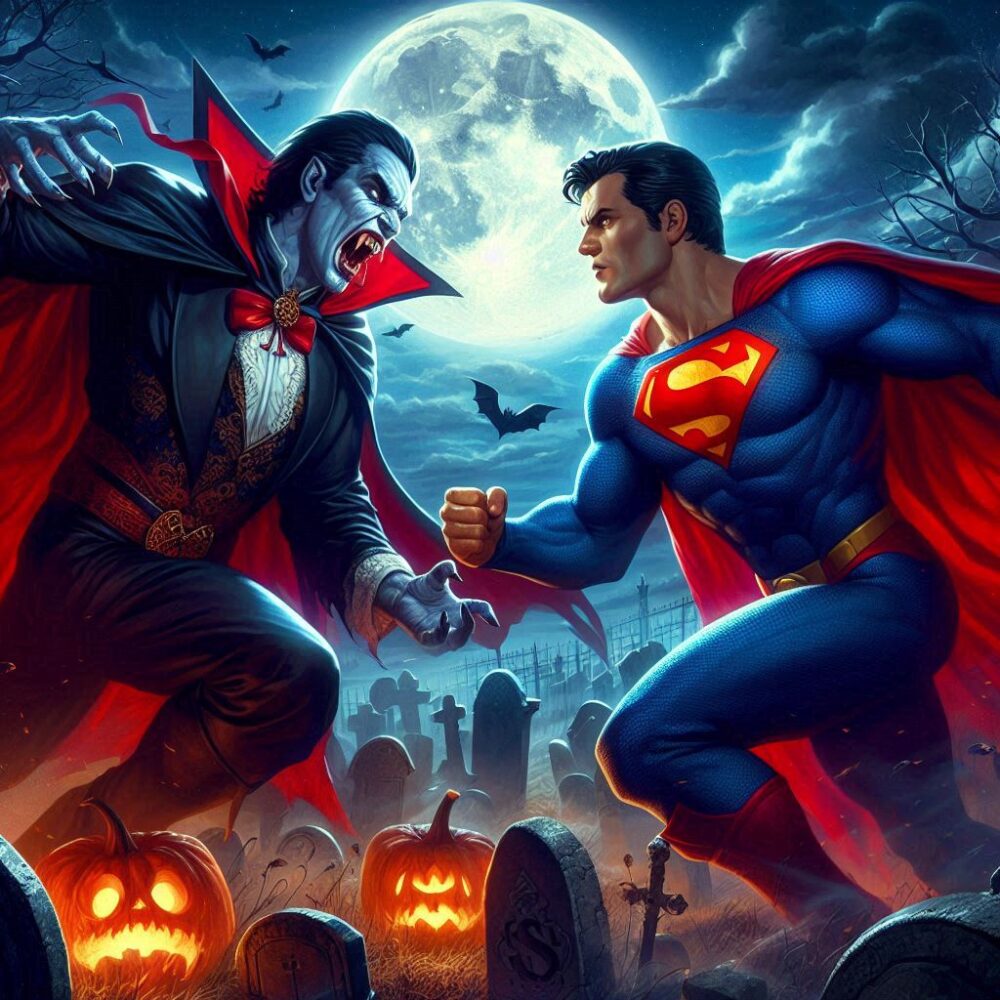 Dracula v Superman: Dawn of Vampire,  battle metropolis superhero superman