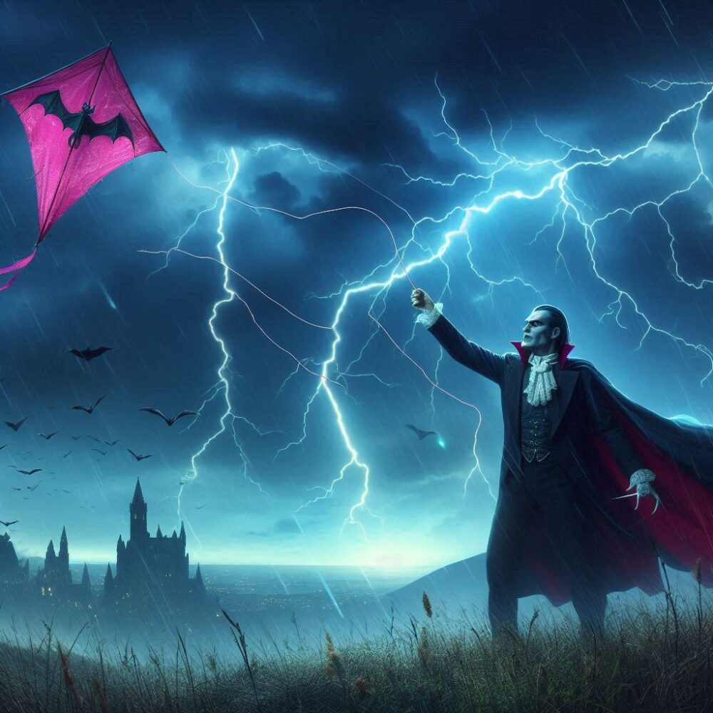 Dracula’s Dance in the Storm,  kite night storm thunder