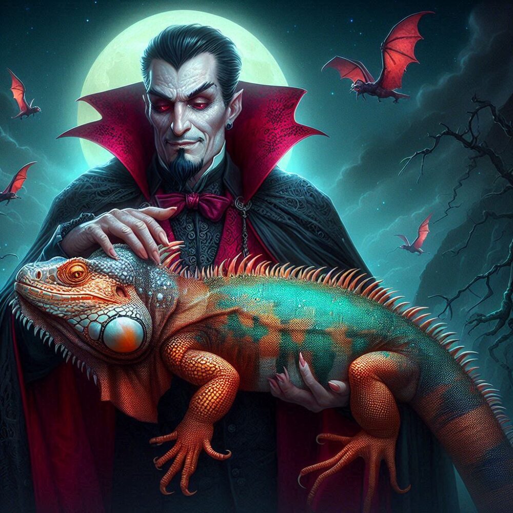 Dracula and iguanula,  iguana pet