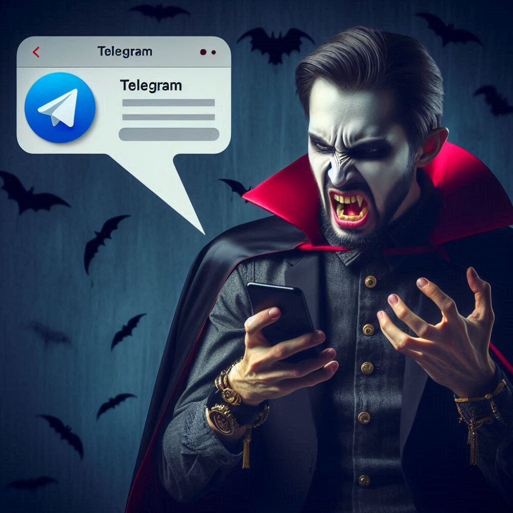 Telegram down,  angry messenger telegram