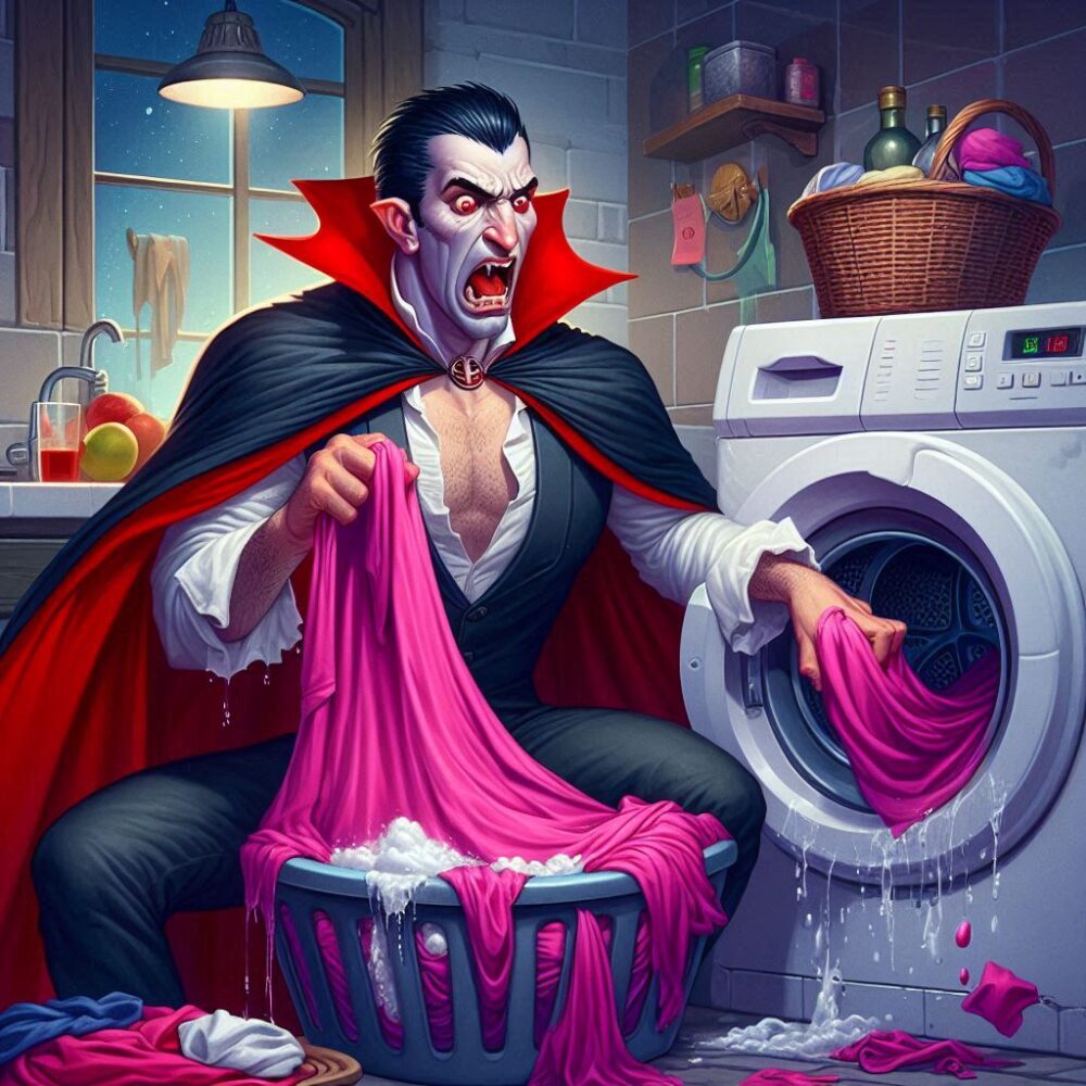 Laundry Nightmares: The Pink Cape Incident,  accidents laundry