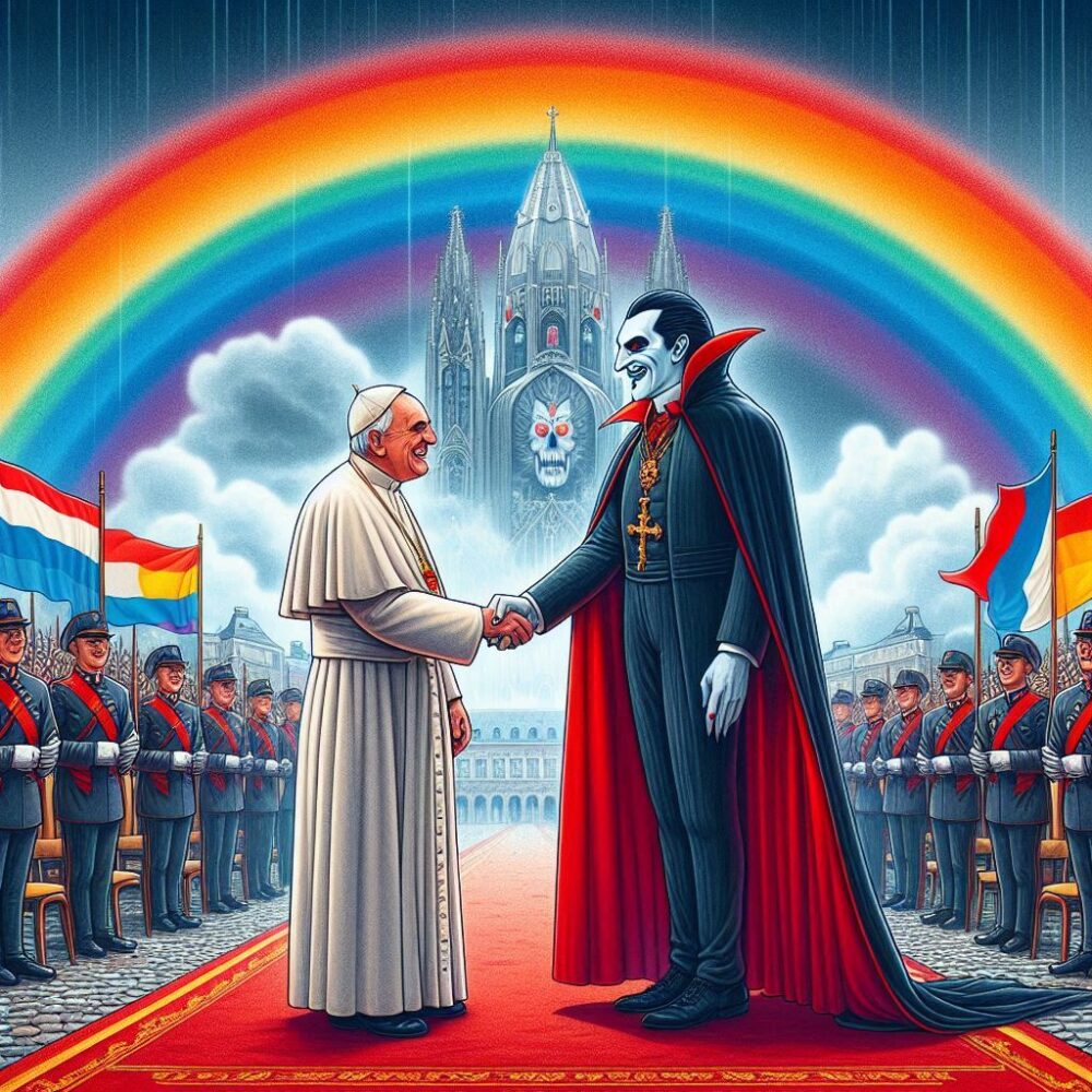 Dracula Meets the Pope Under Luxembourg’s Rainbow!,  gothicmoment historicmeeting luxembourg pope rainbow