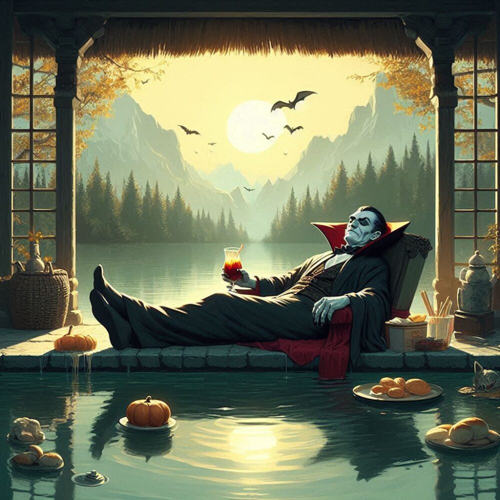 Dracula’s Day of Rest,  chillvibes relaxation vampirelife